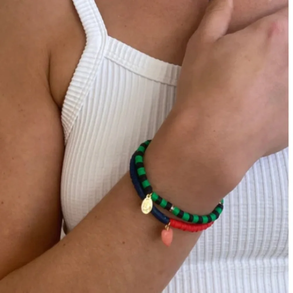 Clare V Beaded Disc Stretch bracelet NWT